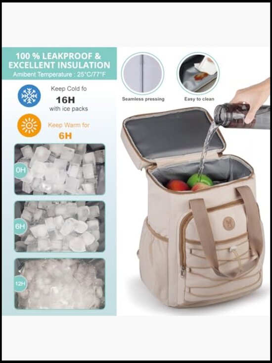 Insulated Cooler Backpack Leak Proof Large Capacity Lightweight Outdoor main image 4